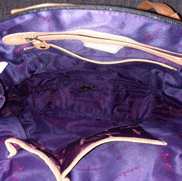 Anuschka Bag and Matching Wallet Set Cat Dog Morning Glory Flowers - Picture 7 of 16